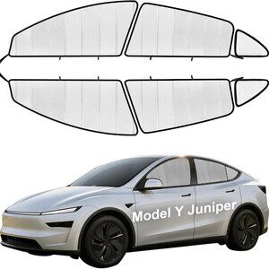 NEW Model Y Juniper Custom Fit 6 piece Side Window Sunshades Privacy Cover Folds